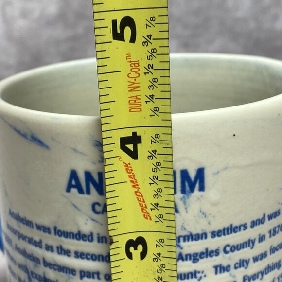 Anaheim Ceramic Mug Blue & White Marble Design With City Of Kindness Print 16oz - Picture 10 of 11
